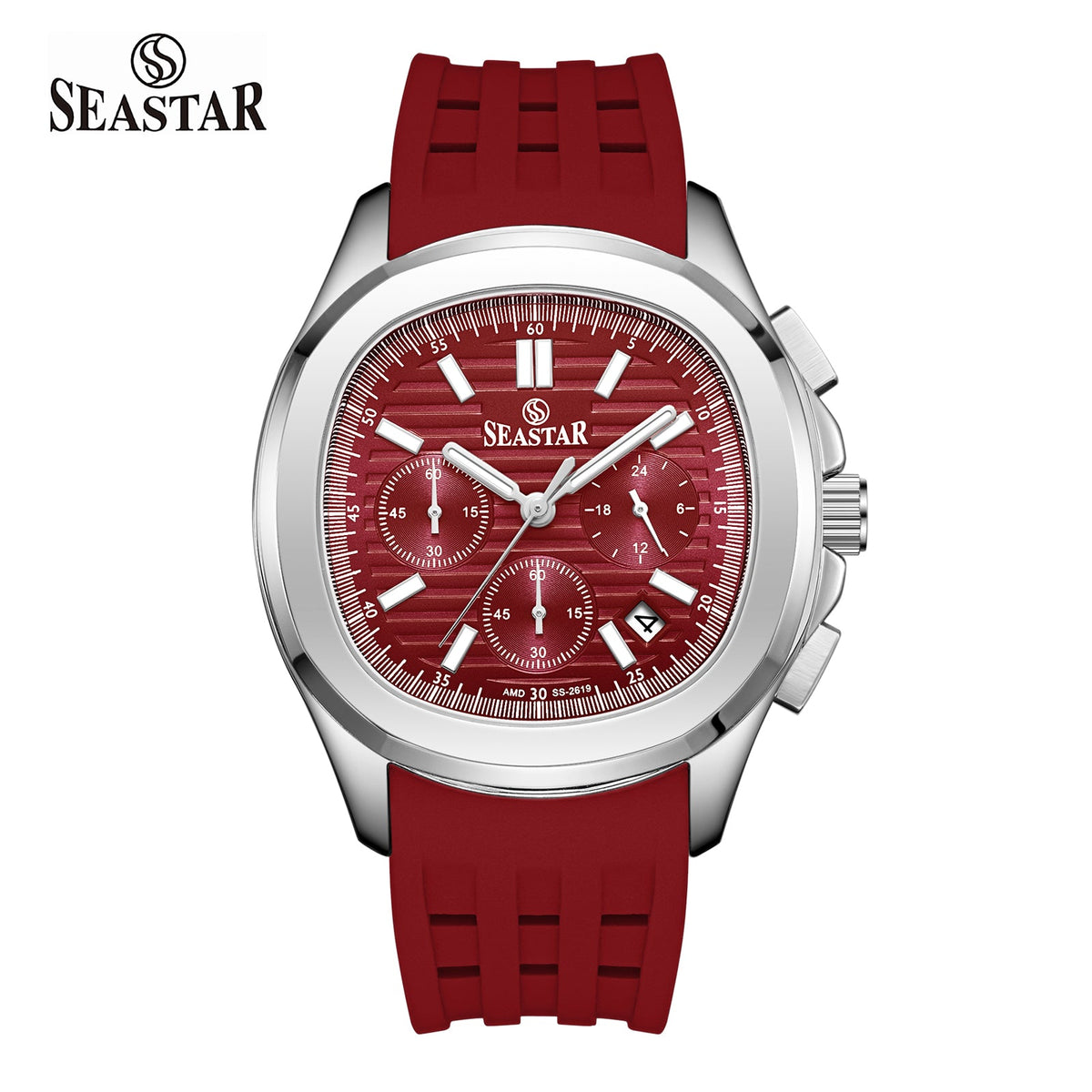 SS-2617M Luxury Sport Chronograph Premium Silicone Straps Men's Watch - Seastar Watches-Sports-Seastar Men