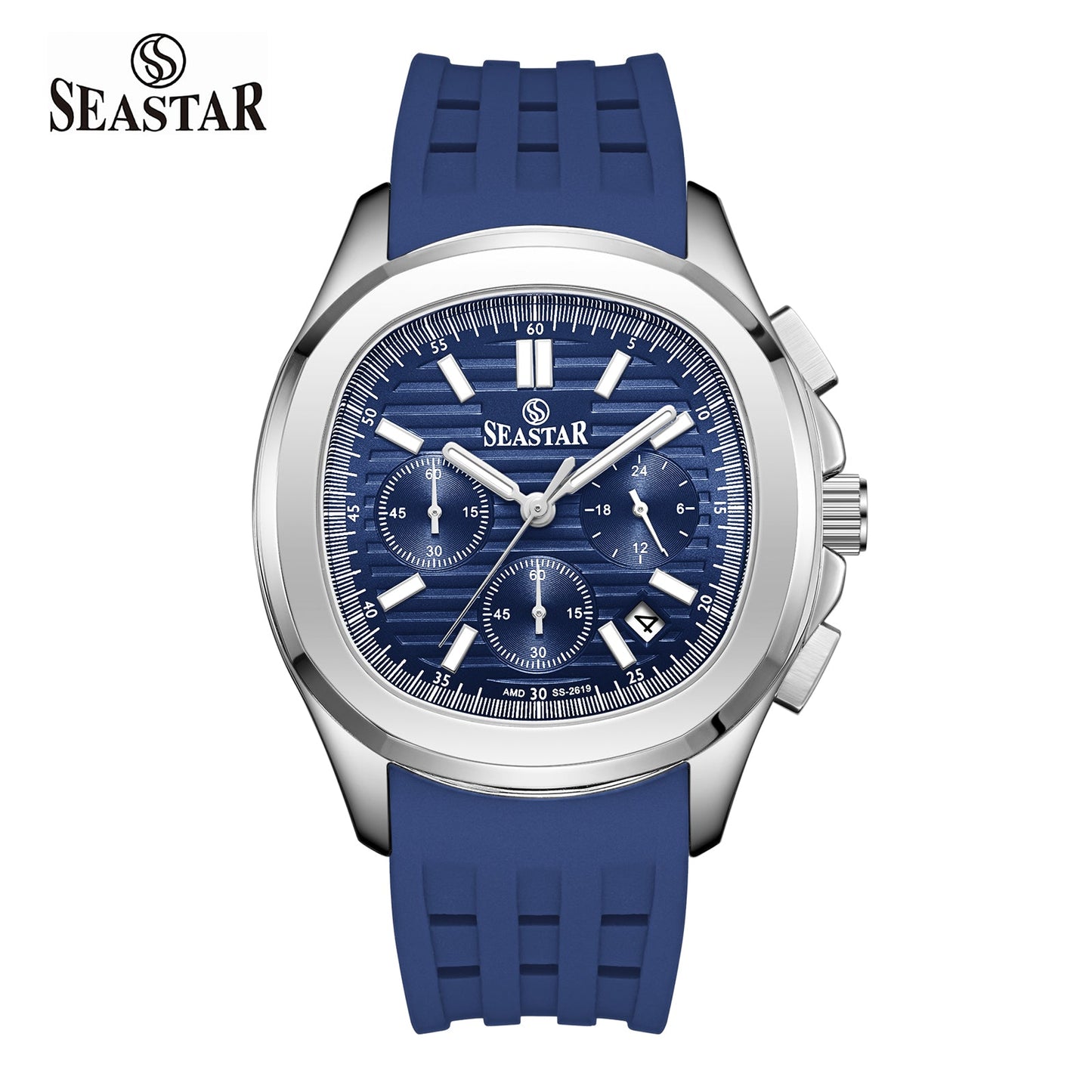 SS-2617M Luxury Sport Chronograph Premium Silicone Straps Men's Watch - Seastar Watches-Sports-Seastar Men
