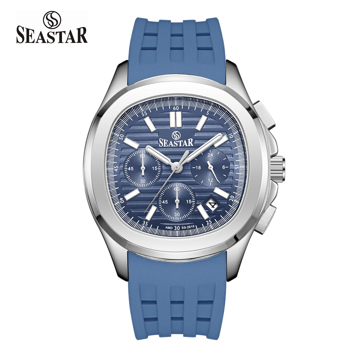 SS-2617M Luxury Sport Chronograph Premium Silicone Straps Men's Watch - Seastar Watches-Seastar Watches-Seastar Men