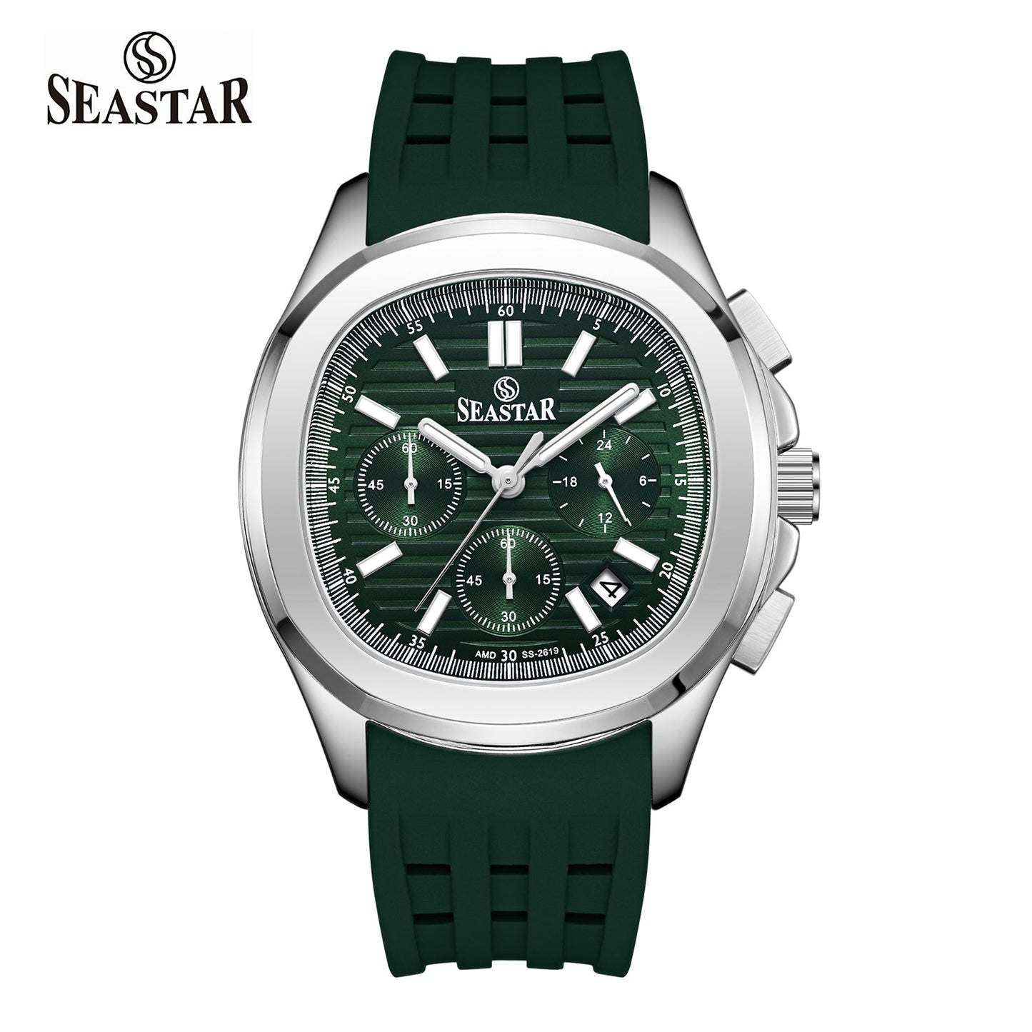 SS-2617M Luxury Sport Chronograph Premium Silicone Straps Men's Watch - Seastar Watches-Sports-Seastar Men