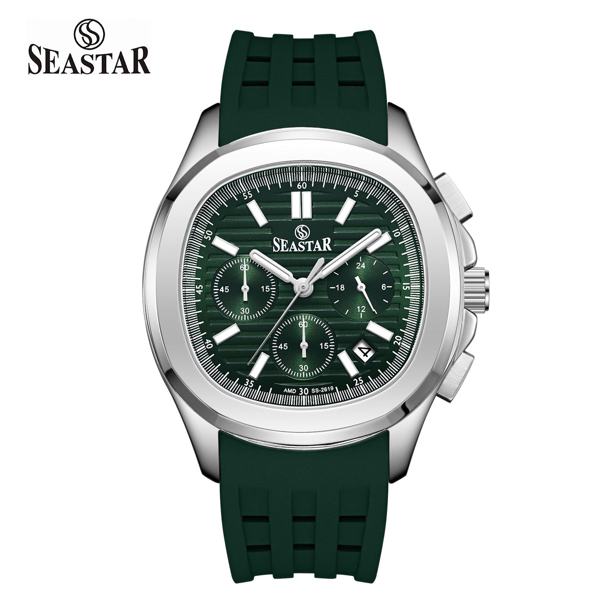 SS-2617M Luxury Sport Chronograph Premium Silicone Straps Men's Watch - Seastar Watches-Sports-Seastar Men