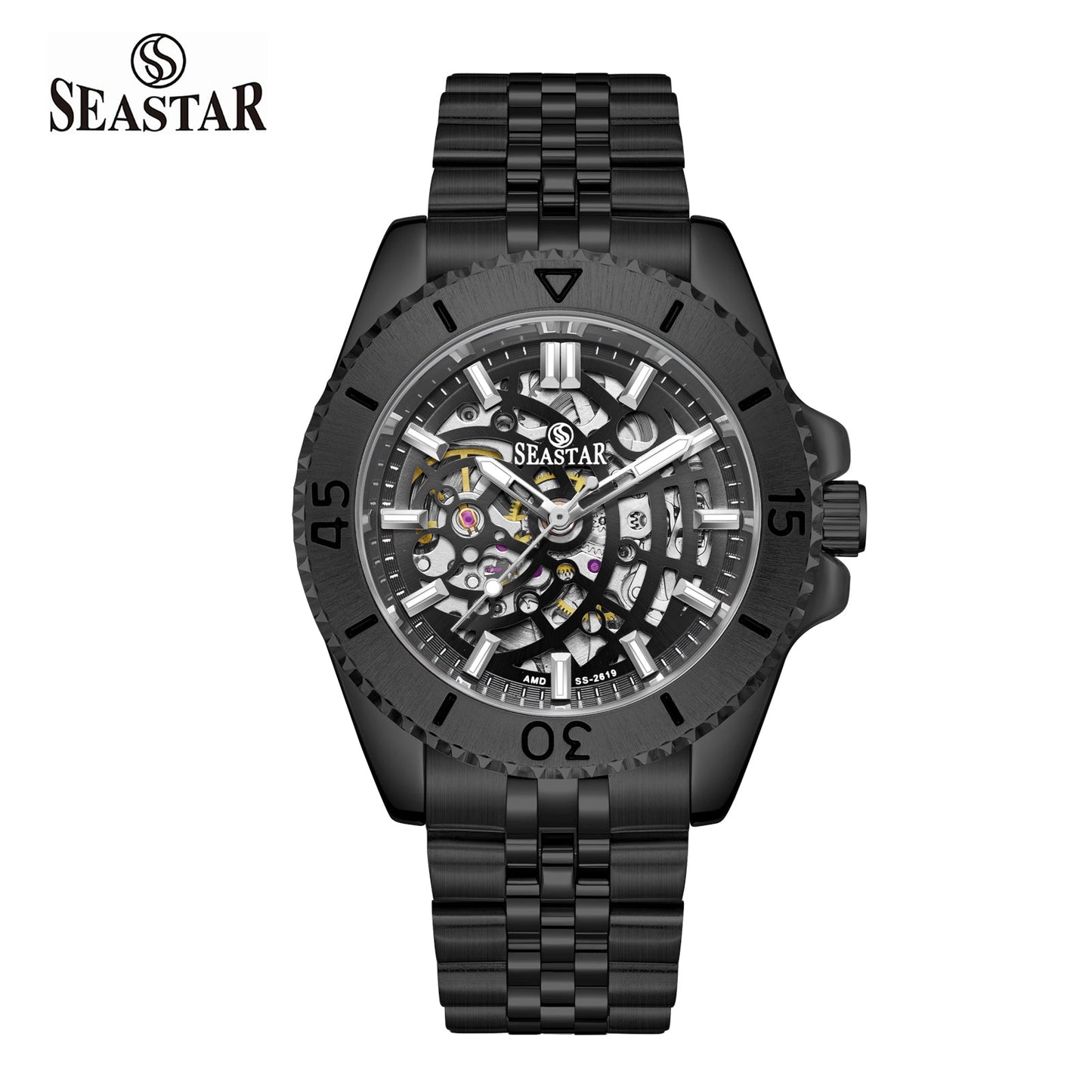 SS-2619M Automatic Skeleton Men's Stainless Steel - Seastar Watches-Stainless Steel-Seastar Men