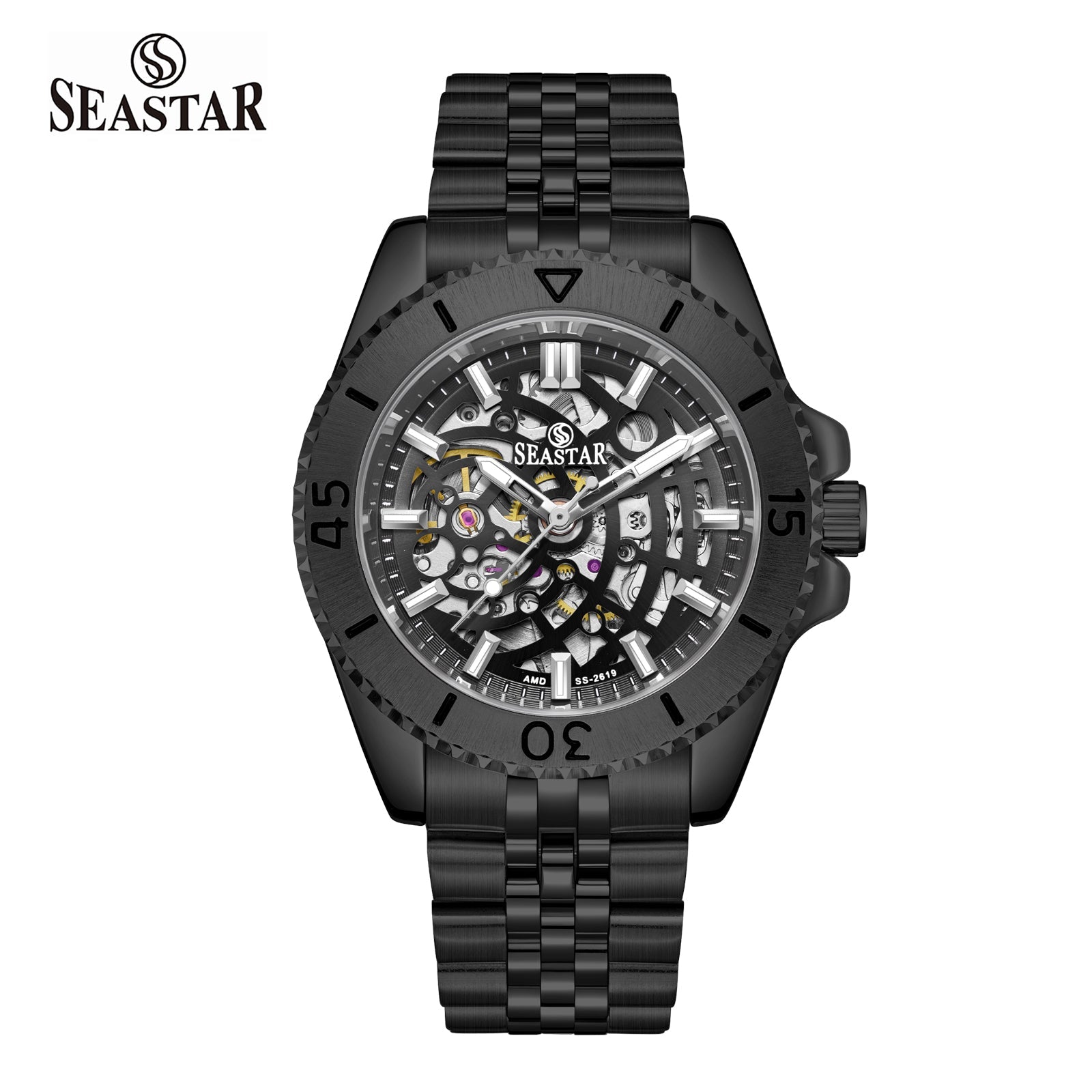SS-2619M Automatic Skeleton Men's Stainless Steel - Seastar Watches-Stainless Steel-Seastar Men