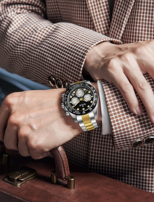 SS-2621M Chronograph Series | Tachymeter Bezel & Steel Chain Men's Watch - Seastar Watches-Stainless Steel-Seastar Men