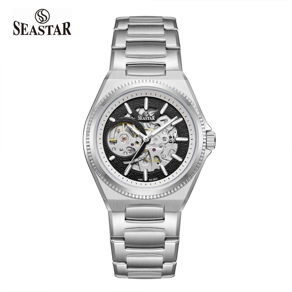 SS-2625 Automatic Mechanical Skeleton Stainless Steel Men’s Watch - Seastar Watches-Seastar Watches-