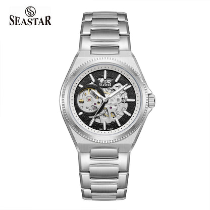 SS-2625 Automatic Mechanical Skeleton Stainless Steel Men’s Watch - Seastar Watches-Seastar Watches-