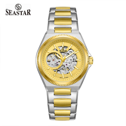 SS-2625 Automatic Mechanical Skeleton Stainless Steel Men’s Watch - Seastar Watches-Seastar Watches-