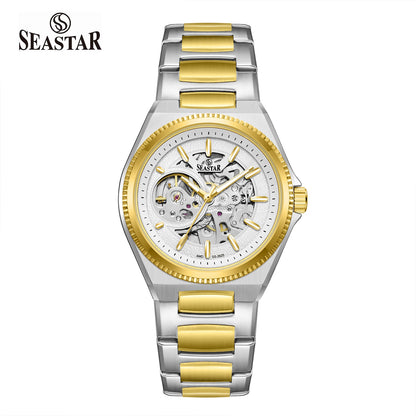 SS-2625 Automatic Mechanical Skeleton Stainless Steel Men’s Watch - Seastar Watches-Seastar Watches-