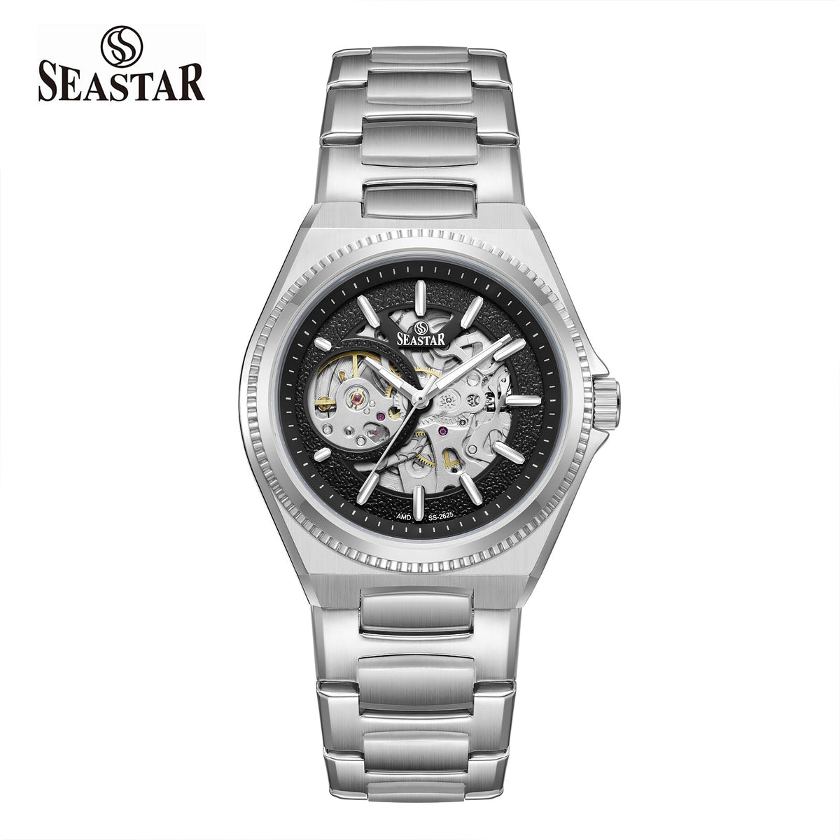 SS-2625 Automatic Mechanical Skeleton Stainless Steel Men’s Watch - Seastar Watches-Seastar Watches-