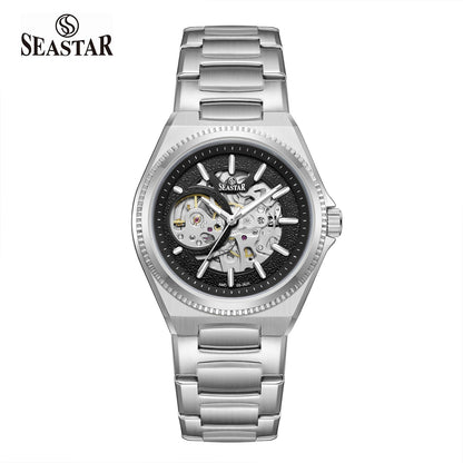SS-2625 Automatic Mechanical Skeleton Stainless Steel Men’s Watch - Seastar Watches-Seastar Watches-