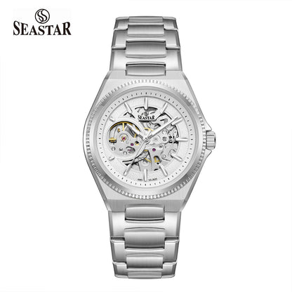 SS-2625 Automatic Mechanical Skeleton Stainless Steel Men’s Watch - Seastar Watches-Seastar Watches-