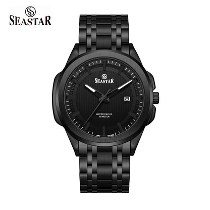 SS-2632M Men's Steel Textured Sunray Dial & Premium Chain - Seastar Watches-Seastar Watches-Seastar Men