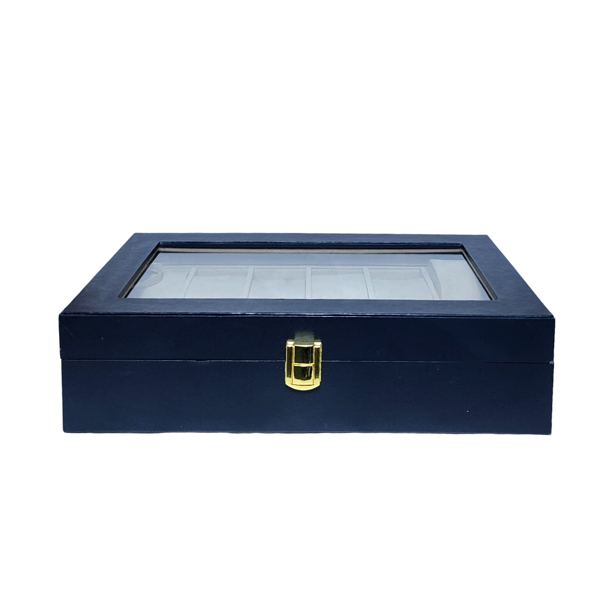 Black PU Leather Display Collection Storage 12 Grids Watch Organizer Box